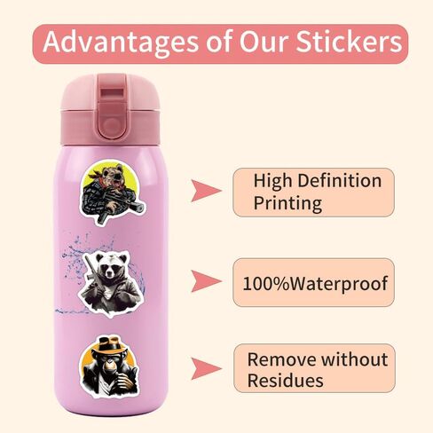 60 قطعة من ملصقات العصابات ملصقات رائعة من الفينيل ملصقات مقاومة للماء لأجهزة الكمبيوتر المحمول، زجاجة مياه، لوح التزلج، سجل القصاصات، هدايا الحفلات للأطفال والمراهقين والبالغين in Kuwait