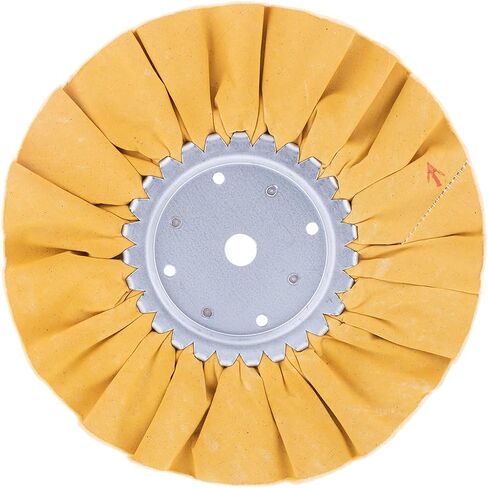 United Pacific & Keystone Polishing 90030 10" Yellow Treated Airway Buff – 5/8" & 1/2" Arbor, d-50 Treatment, Hard Buff, Biased Cut, 16 ply – ONE Unit in Saudi Arabia