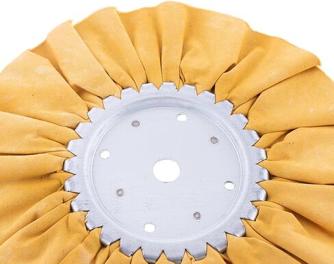 United Pacific & Keystone Polishing 90030 10" Yellow Treated Airway Buff – 5/8" & 1/2" Arbor, d-50 Treatment, Hard Buff, Biased Cut, 16 ply – ONE Unit in Saudi Arabia