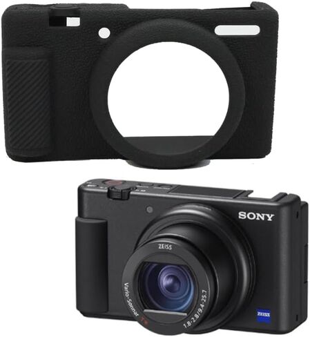 غطاء حماية من السيليكون ZV-1F، غطاء إطاري لهاتف Canon Sony ZV-1F، جراب كاميرا من جل السيليكون متوافق مع Sony ZV-1F (أسود) سهل التركيب in Kuwait