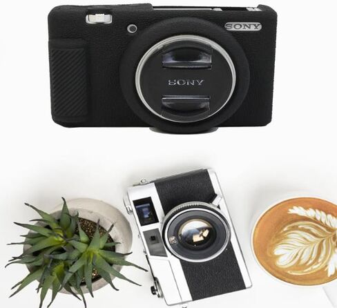 غطاء حماية من السيليكون ZV-1F، غطاء إطاري لهاتف Canon Sony ZV-1F، جراب كاميرا من جل السيليكون متوافق مع Sony ZV-1F (أسود) سهل التركيب in Kuwait