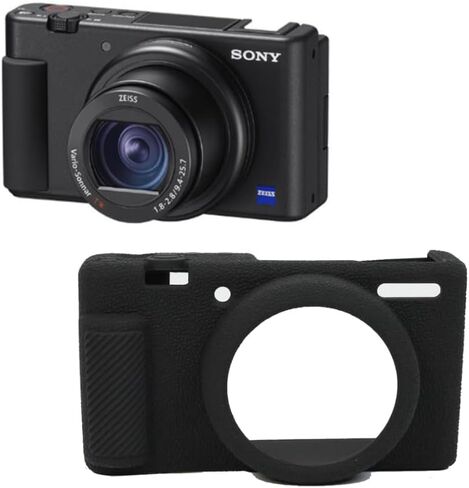 غطاء حماية من السيليكون ZV-1F، غطاء إطاري لهاتف Canon Sony ZV-1F، جراب كاميرا من جل السيليكون متوافق مع Sony ZV-1F (أسود) سهل التركيب in Kuwait