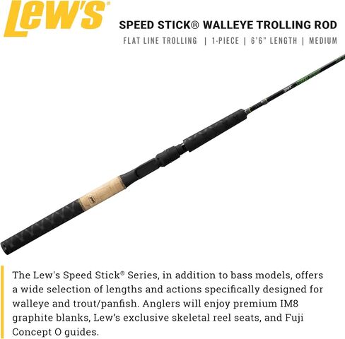Lew's Speed Stick 6'6"-1 Medium Flat Line Trolling Walleye Rod in Saudi Arabia