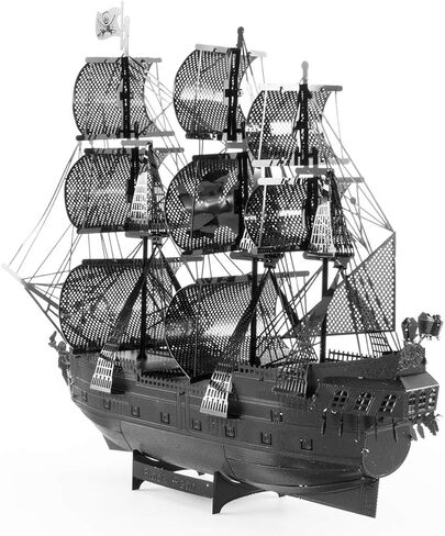 Metal Earth 3D Puzzle Boat Black Pearl Black Metal Puzzle Pirates of The Caribbean Building Models for Adults Moderate Level 14.61 x 4.45 x 11.43 cm in Saudi Arabia