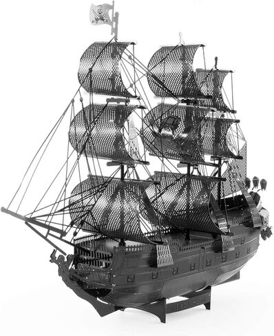 Metal Earth 3D Puzzle Boat Black Pearl Black Metal Puzzle Pirates of The Caribbean Building Models for Adults Moderate Level 14.61 x 4.45 x 11.43 cm in Saudi Arabia