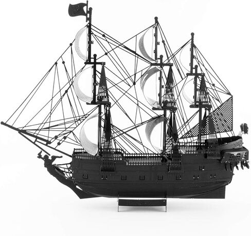 Metal Earth 3D Puzzle Boat Black Pearl Black Metal Puzzle Pirates of The Caribbean Building Models for Adults Moderate Level 14.61 x 4.45 x 11.43 cm in Saudi Arabia