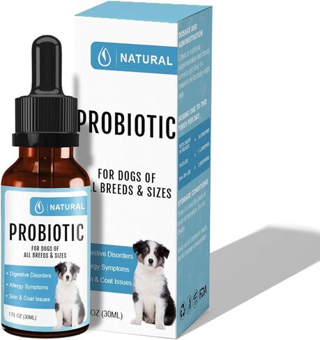البروبيوتيك والإنزيمات الهاضمة للكلاب، سائل البروبيوتيك للكلاب، البروبيوتيك لصحة الجهاز الهضمي للكلاب، علاج الإسهال واضطرابات المعدة + الغازات، الإمساك، وتخفيف الحساسية. in Kuwait