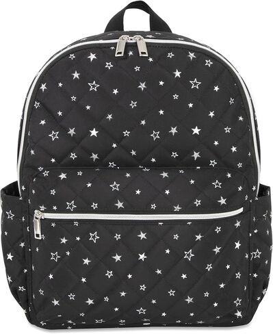 حقيبة ظهر للحفاضات من ستار مع وسادة تغيير محمولة وأشرطة لعربة الأطفال | حقيبة حفاضات سماوية سوداء متعددة الجيوب (سماء ليلية مرصعة بالنجوم) in Kuwait