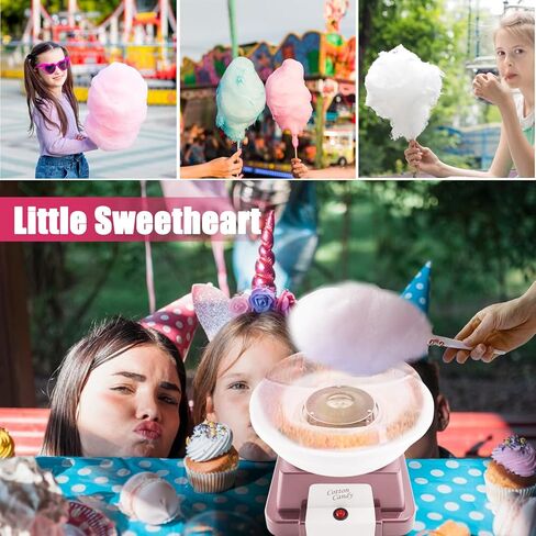 ماكينة حلوى القطن للأطفال، صانعة حلوى القطن لهدايا عيد الميلاد، هدايا عيد الميلاد مع 10 أعواد ومغرفة واحدة (وردي) in Kuwait
