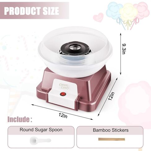 ماكينة حلوى القطن للأطفال، صانعة حلوى القطن لهدايا عيد الميلاد، هدايا عيد الميلاد مع 10 أعواد ومغرفة واحدة (وردي) in Kuwait