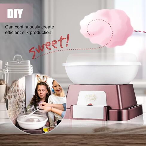 ماكينة حلوى القطن للأطفال، صانعة حلوى القطن لهدايا عيد الميلاد، هدايا عيد الميلاد مع 10 أعواد ومغرفة واحدة (وردي) in Kuwait