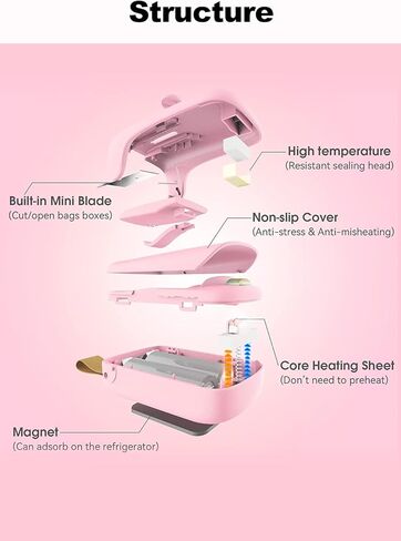 ماكينة إغلاق الأكياس الصغيرة من NOBVEQ، أداة تفريغ الهواء بالحرارة المحمولة، قاطعة مع حبل قصير و2 في 1، أداة ختم الحرارة، آلة إعادة غلق الأكياس المحمولة، للأكياس البلاستيكية، تخزين الطعام، الوجبات الخفيفة، النضارة in Kuwait