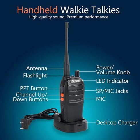Walkie Talkies GMRS Radio for Adults Long Range Rechargeable 2 Way Radio with Flashlight for School Business Family 2 Pack in Saudi Arabia
