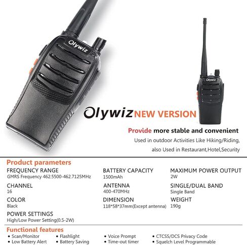 Walkie Talkies GMRS Radio for Adults Long Range Rechargeable 2 Way Radio with Flashlight for School Business Family 2 Pack in Saudi Arabia