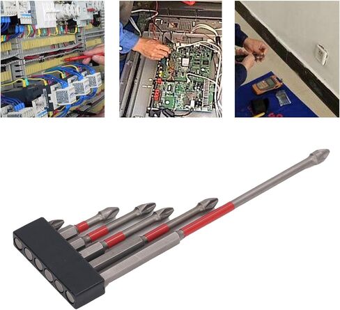 6Pcs Electric Screwdriver Bits Kit Cross Head Drill Driver Bit Set Slotted Phillips Screwdriver Bit Set Alloy Steel Power Long Drill Bits Torque Power Screwdriver Set in Saudi Arabia