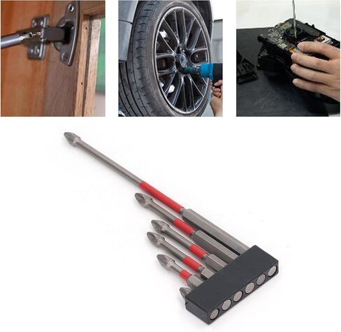 6Pcs Electric Screwdriver Bits Kit Cross Head Drill Driver Bit Set Slotted Phillips Screwdriver Bit Set Alloy Steel Power Long Drill Bits Torque Power Screwdriver Set in Saudi Arabia