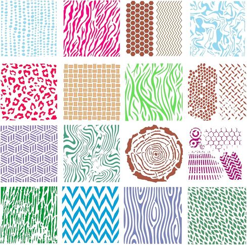 16 PCS Geometric Stencils Reusable Painting Templates for Cookie Canvas Furniture Wall Floor Decor Craft Drawing Tracing DIY Art Supplies,5.9x5.9 inch in Saudi Arabia