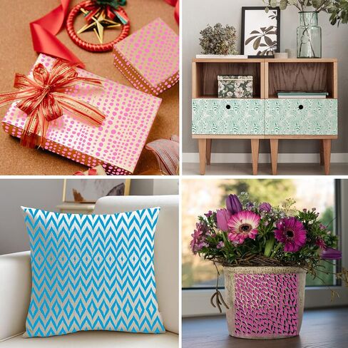 16 PCS Geometric Stencils Reusable Painting Templates for Cookie Canvas Furniture Wall Floor Decor Craft Drawing Tracing DIY Art Supplies,5.9x5.9 inch in Saudi Arabia
