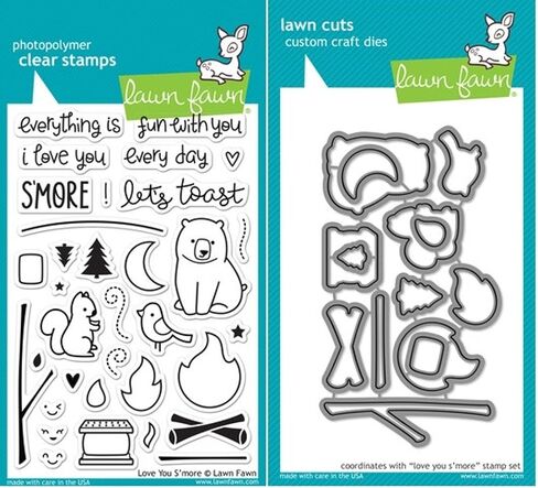 Lawn Fawn Love You S'more Clear Stamp and Die Set - Includes One Each of LF671 (Stamp) & LF672 (Die) - Custom Set in Saudi Arabia