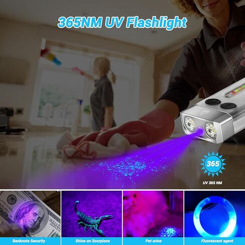 ضوء سلسلة المفاتيح 1000 لومن، IPX4 مقاوم للماء، مع ضوء أحمر، مصباح يدوي صغير قابل لإعادة الشحن EDC، أضواء جانبية -14 وضعًا، مع شفط مغناطيسي، تأثير الضوء الليلي، إنذار صفارة قطعتين (أبيض فلورسنت 2) in Kuwait