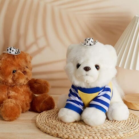 قبعة رعاة البقر الغربية الصغيرة، قبعة راعية البقر، 10 قطع من إكسسوارات زينة الحفلات، قبعة دمية لطيفة، قبعة بقرة بيضاء وسوداء لمستلزمات كعكة عيد الميلاد، ملحقات تزيين الدمية in Kuwait