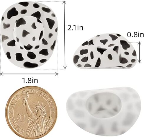 قبعة رعاة البقر الغربية الصغيرة، قبعة راعية البقر، 10 قطع من إكسسوارات زينة الحفلات، قبعة دمية لطيفة، قبعة بقرة بيضاء وسوداء لمستلزمات كعكة عيد الميلاد، ملحقات تزيين الدمية in Kuwait