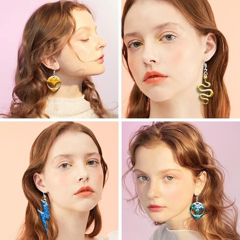 103Pcs Earring Resin Molds Kit, 3pcs Silicone Molds for Resin Jewelry Epoxy Casting Molds with Earring Hooks for DIY Unique Earrings, Epoxy Resin Molds, Earring Jewellery Craft Resin Casting Molds in Saudi Arabia