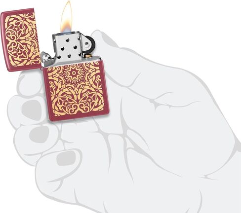 Zippo Lighter: Mandala Flower, Engraved - Brick 48704 in Saudi Arabia