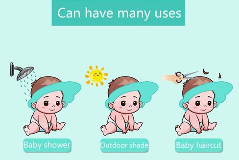 قبعة استحمام بشامبو للأطفال، درع حمام، قناع استحمام، رأس حوض الاستحمام، قبعة حماية للشعر للأطفال الصغار والأطفال (وردي) in Kuwait