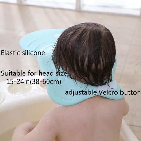 قبعة استحمام بشامبو للأطفال، درع حمام، قناع استحمام، رأس حوض الاستحمام، قبعة حماية للشعر للأطفال الصغار والأطفال (وردي) in Kuwait