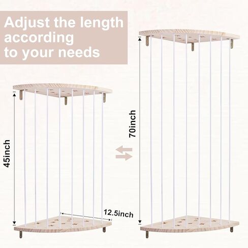 حامل ألعاب قطيفة على شكل زاوية خشبية لتخزين الحيوانات المحشوة من Cevhzoe مع نمط نجمة، رف منظم لألعاب الحيوانات المحشوة معلق بطول قابل للتعديل لغرفة لعب الأطفال وغرفة النوم وغرفة الأطفال in Kuwait