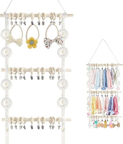 حامل عصابة رأس مع 3 قطع من عصابة الرأس، منظم إكسسوارات شعر الأطفال للفتيات، منظم حامل القوس لديكور جدار المنزل في غرفة الأطفال in Kuwait