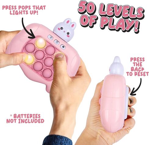 ArtCreativity Quick Push Pop It Game for Kids - Light Up Pop-It Game with 4 Modes for Hours of Fun - Fidget Toys for Kids - Handheld Travel Toys for Boys and Girls - Easter Pop It Gifts for Kids in Saudi Arabia