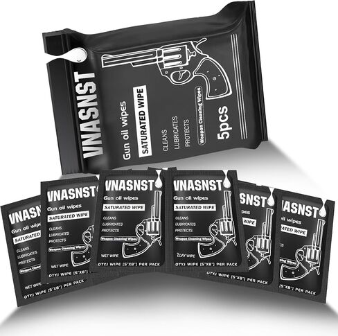 Single-Use Saturated Gun Cleaning Wipes Packets Comes Gun Oil Wipes with Highly Absorbent Cleaning Cloth,One-Step Gun Cleaning Oil Lubricant Field Wipes for Hunting (5pcs) in Saudi Arabia