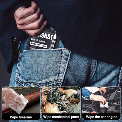 Single-Use Saturated Gun Cleaning Wipes Packets Comes Gun Oil Wipes with Highly Absorbent Cleaning Cloth,One-Step Gun Cleaning Oil Lubricant Field Wipes for Hunting (5pcs) in Saudi Arabia