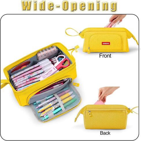 Large Pencil Case Pouch for Girls, Cute Kids Pencil Box School Supplies, Big Capacity Zipper Pencil Pouches Bag Organizer, Back to School Gift for Student Teen Women College Office in Saudi Arabia