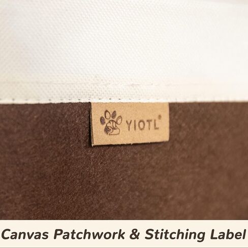 Yiotl Premium Dog Toy Box, Pet Toy Storage Basket - Felt & Canvas Storage Basket for Toys - White & Brown in Kuwait