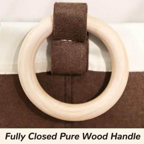 Yiotl Premium Dog Toy Box, Pet Toy Storage Basket - Felt & Canvas Storage Basket for Toys - White & Brown in Kuwait