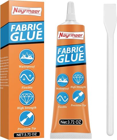 Fabric Glue, 3.72OZ Clear Glue for Clothing Permanent Washable, Glue for All Fabrics, Cotton, Flannel, Denim, Leather, Polyester, Doll Repair, 24 Hours Dry and Waterproof in Kuwait