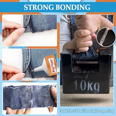 Fabric Glue, 3.72OZ Clear Glue for Clothing Permanent Washable, Glue for All Fabrics, Cotton, Flannel, Denim, Leather, Polyester, Doll Repair, 24 Hours Dry and Waterproof in Kuwait