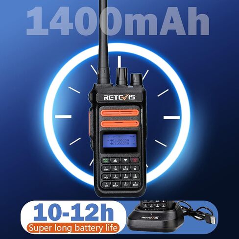 أجهزة اتصال لاسلكية عالية الطاقة من Retevis RT76P للبالغين، أجهزة راديو GMRS ثنائية الاتجاه طويلة المدى قابلة لإعادة الشحن، NOAA، شاشة LCD، للصيد والمشي لمسافات طويلة والتخييم (3 عبوات) in Saudi Arabia