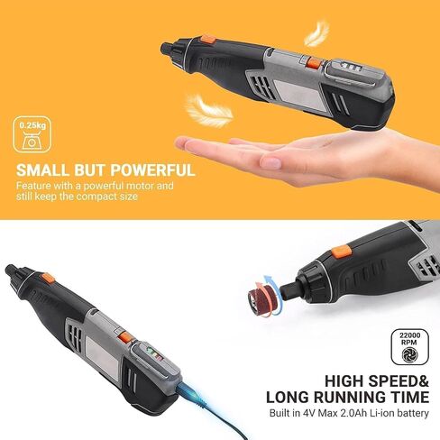Rotary Tool, 4V Cordless Mini Rotary Multi-Tool Kit, 31pcs Accessories Kit, 2 Variable Speed for Carving, Engravingand Polishing in Saudi Arabia