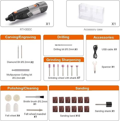 Rotary Tool, 4V Cordless Mini Rotary Multi-Tool Kit, 31pcs Accessories Kit, 2 Variable Speed for Carving, Engravingand Polishing in Saudi Arabia