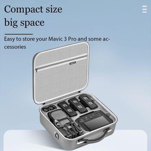 حقيبة حمل Mavic 3 Pro، حقيبة محمولة من جلد البولي يوريثان مع حزام كتف لـ DJI Mavic 3 Pro مع وحدة تحكم DJI RC Pro Fly More/Cine Premium Combo Accessories in Kuwait