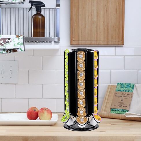 حامل أكواب ZCDCP K، حامل حامل حامل Keurig Pod دائري بزاوية 360 درجة، 48 حامل كبسولات القهوة لمنظم أكواب K، أسود in Saudi Arabia