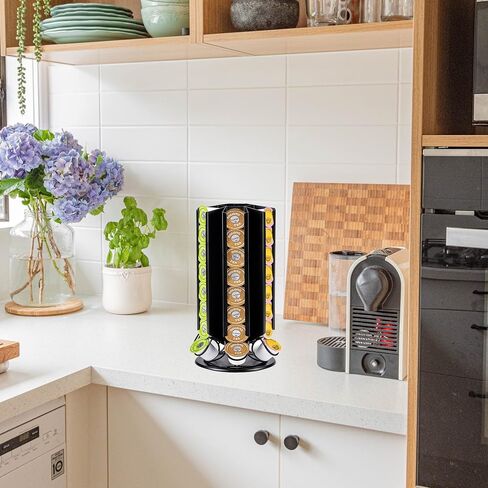 حامل أكواب ZCDCP K، حامل حامل حامل Keurig Pod دائري بزاوية 360 درجة، 48 حامل كبسولات القهوة لمنظم أكواب K، أسود in Saudi Arabia