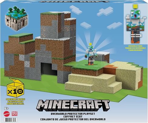 مجموعة ألعاب Mattel Minecraft Overworld Protector، إكسسوارات ومكعبات ورقية، إبداعية، مجموعة ألعاب بناء للأطفال من سن 6 سنوات فما فوق in Saudi Arabia