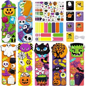 40 Sets Halloween Crafts for Kids DIY Bookmarks Kits Ages 4-8 Classroom Activities