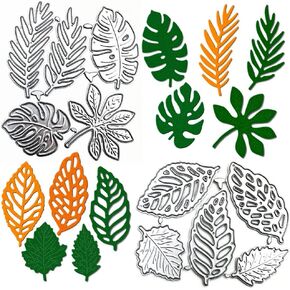 Leaves Metal Die Cuts Set Include 10 Different Patterns Leaf Cutting Dies Stencils for Scrapbooking Photo Album Decorative Embossing Paper Dies for Card Making Template