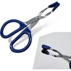 1 PC Car Mini Bulb Disassemble Pliers, 4.72" Plastic Dipped Handle 45# Steel Scissor Design Narrow Areas Mini Light Bulb Extraction Pliers, Repair Maintenance Accessories (Blue & Silver)
